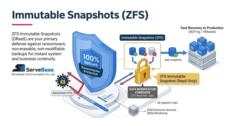 ZFS Immutable Snapshot Ransomware Protection Diagram